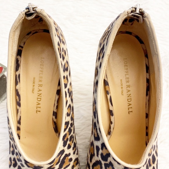 LOEFFLER RANDALL | Leopard print peep toe heel ankle bootie women SIZE 8… - Picture 9 of 9